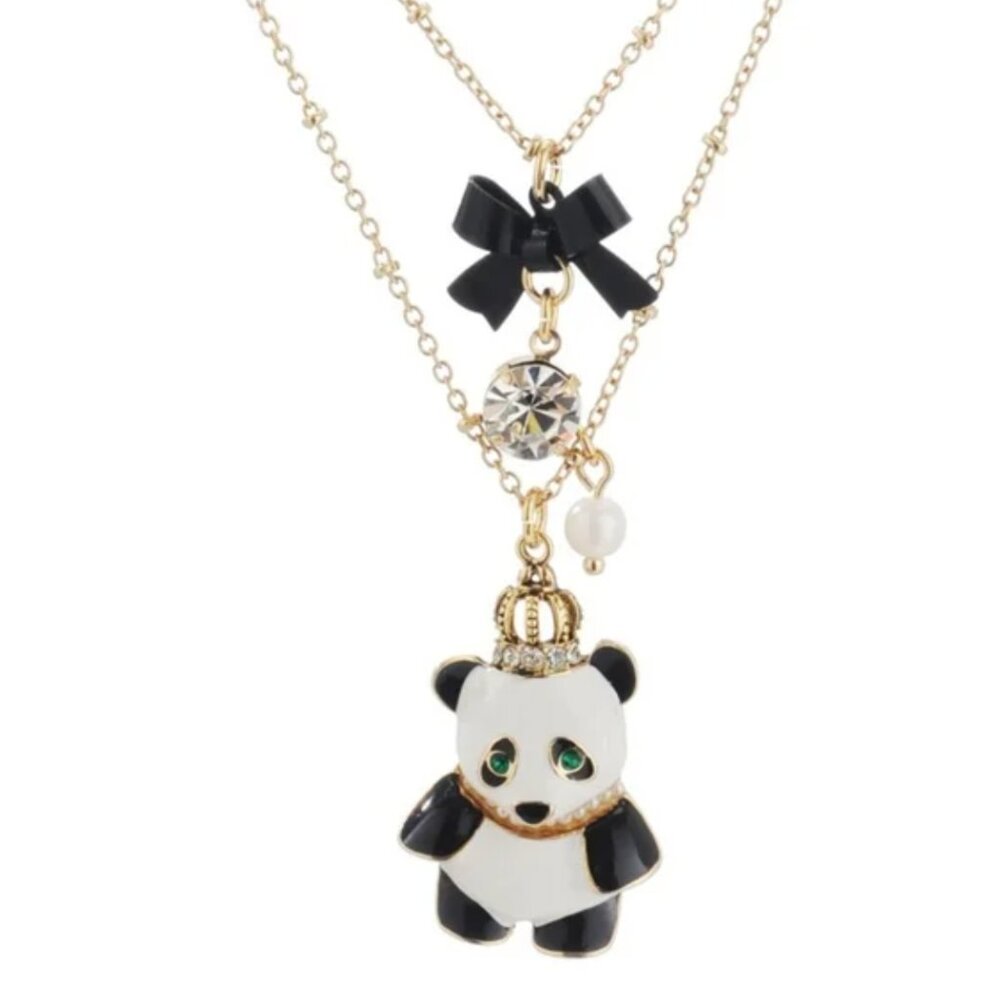 Betsey Johnson Panda Layered Necklace - NWOT
